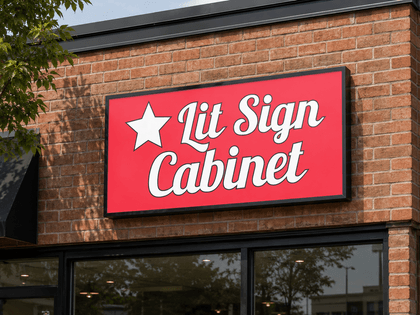 Lit Cabinet Signs single face example